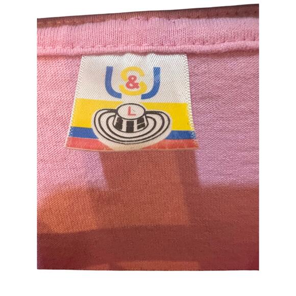 A1 Vintage 90s Columbia Butterfly V Neck Shirt Womens Large Pink (Runs Small) - Picture 4 of 9